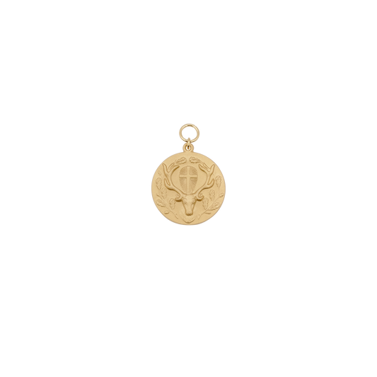 Medaille, 39mm, Messing, vergoldet, mit Öse(n) und Ring(en)
