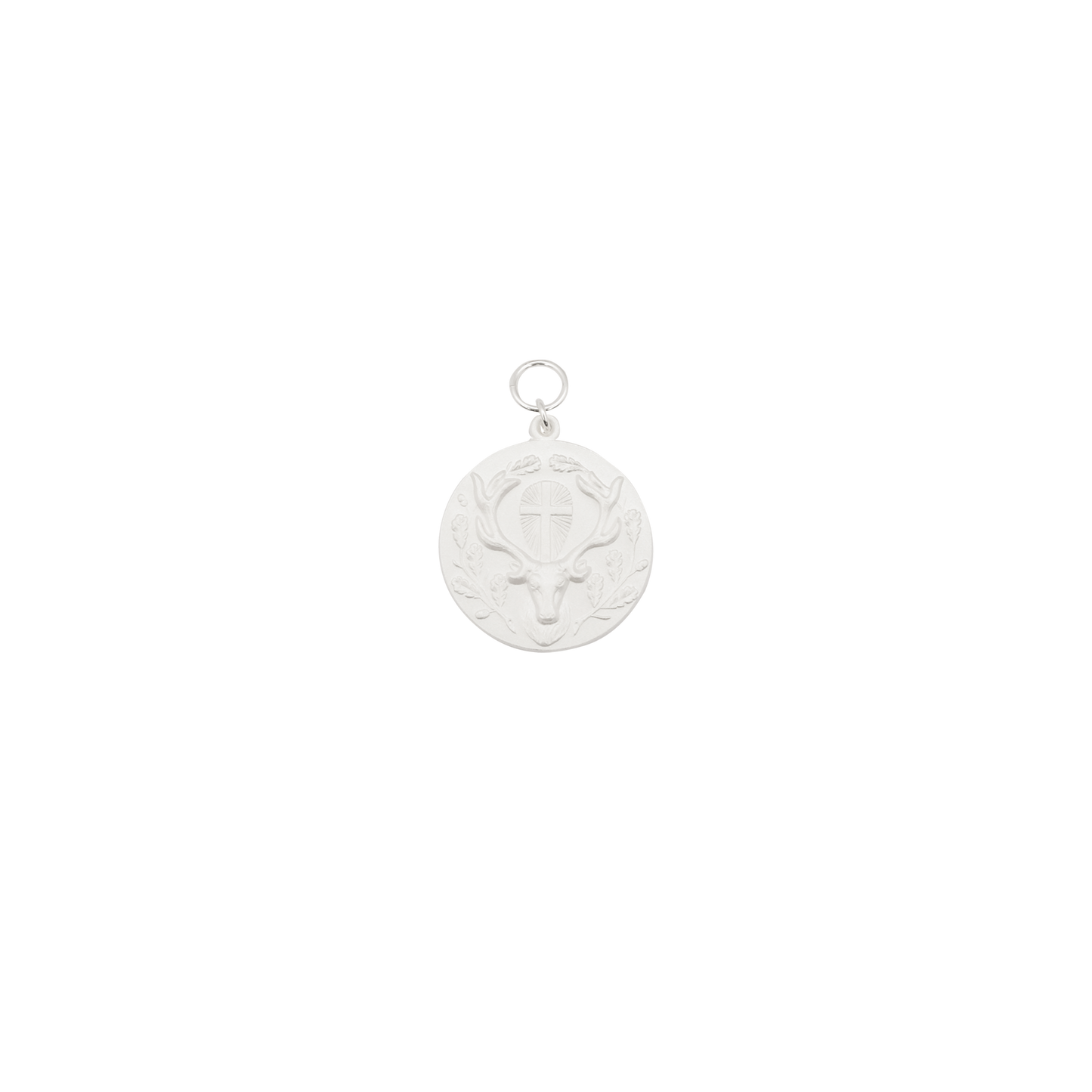 Medaille, 39mm, Messing, versilbert, mit Öse(n) und Ring(en)