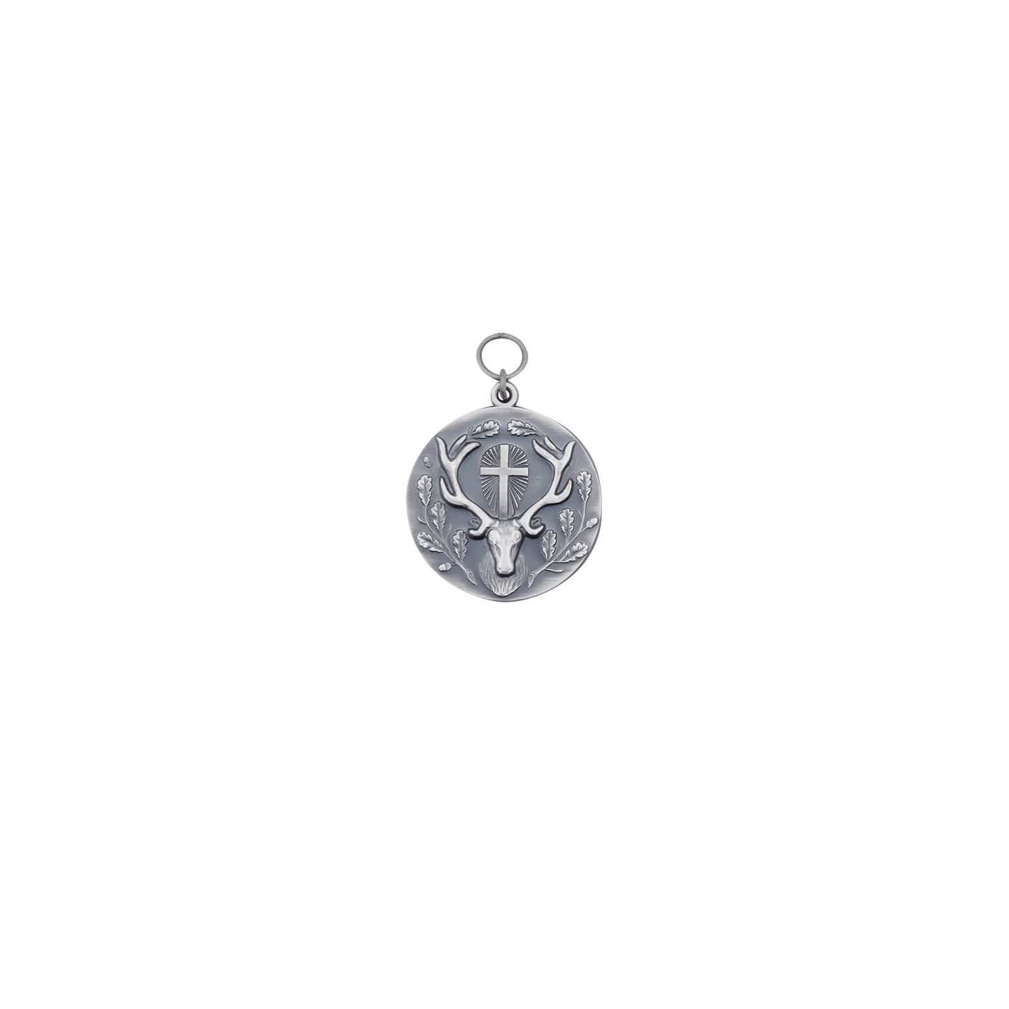 Medaille, 39mm, Messing, altsilber, mit Öse(n) und Ring(en)