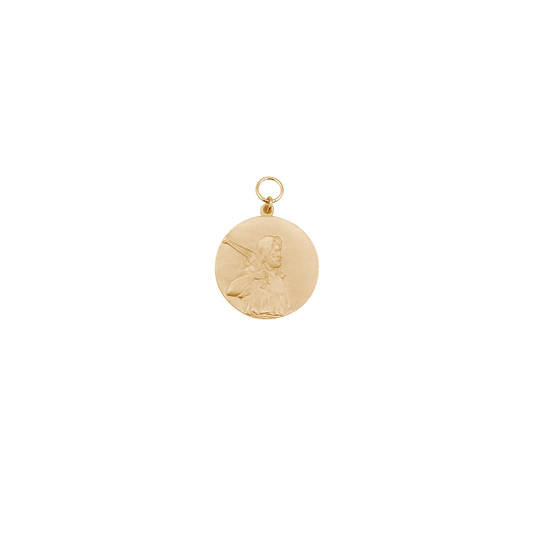 Medaille, 39mm, Messing, vergoldet, mit Öse(n) und Ring(en)