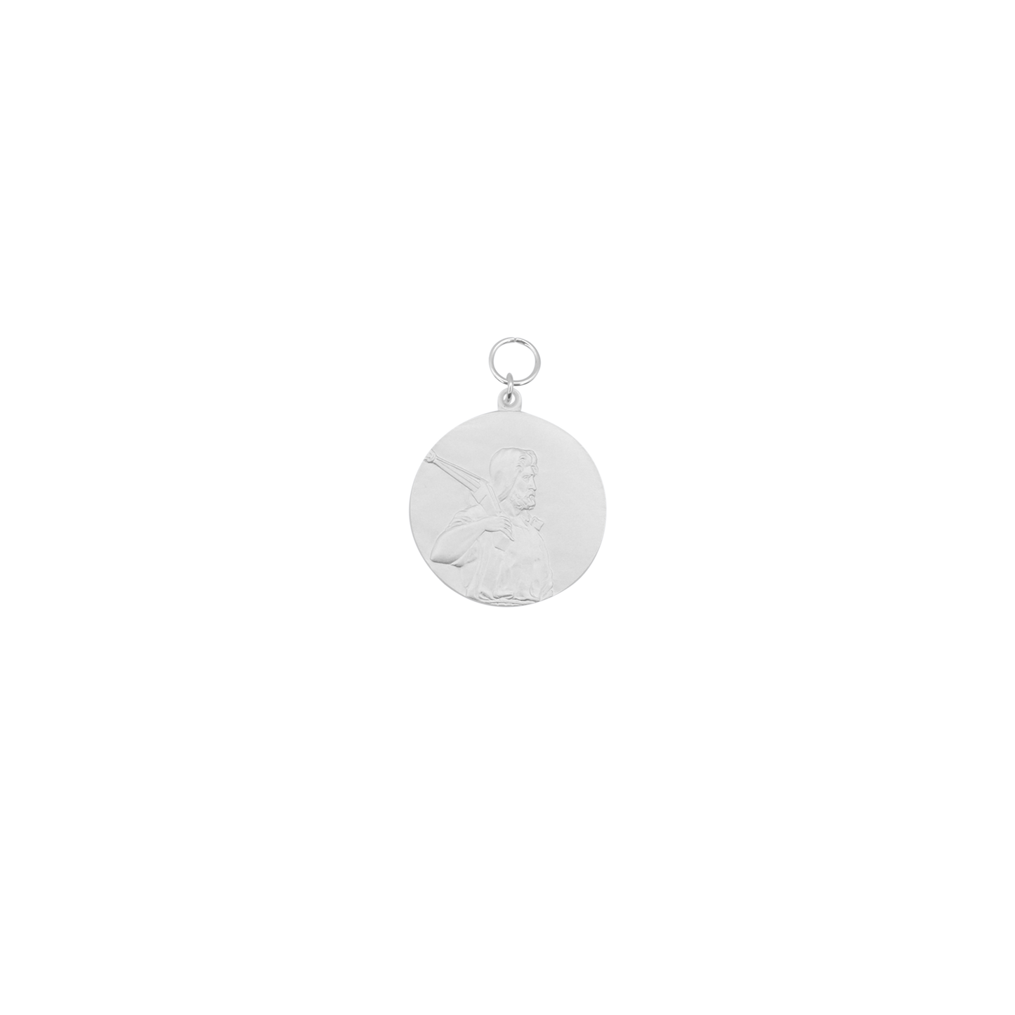 Medaille, 39mm, Messing, versilbert, mit Öse(n) und Ring(en)