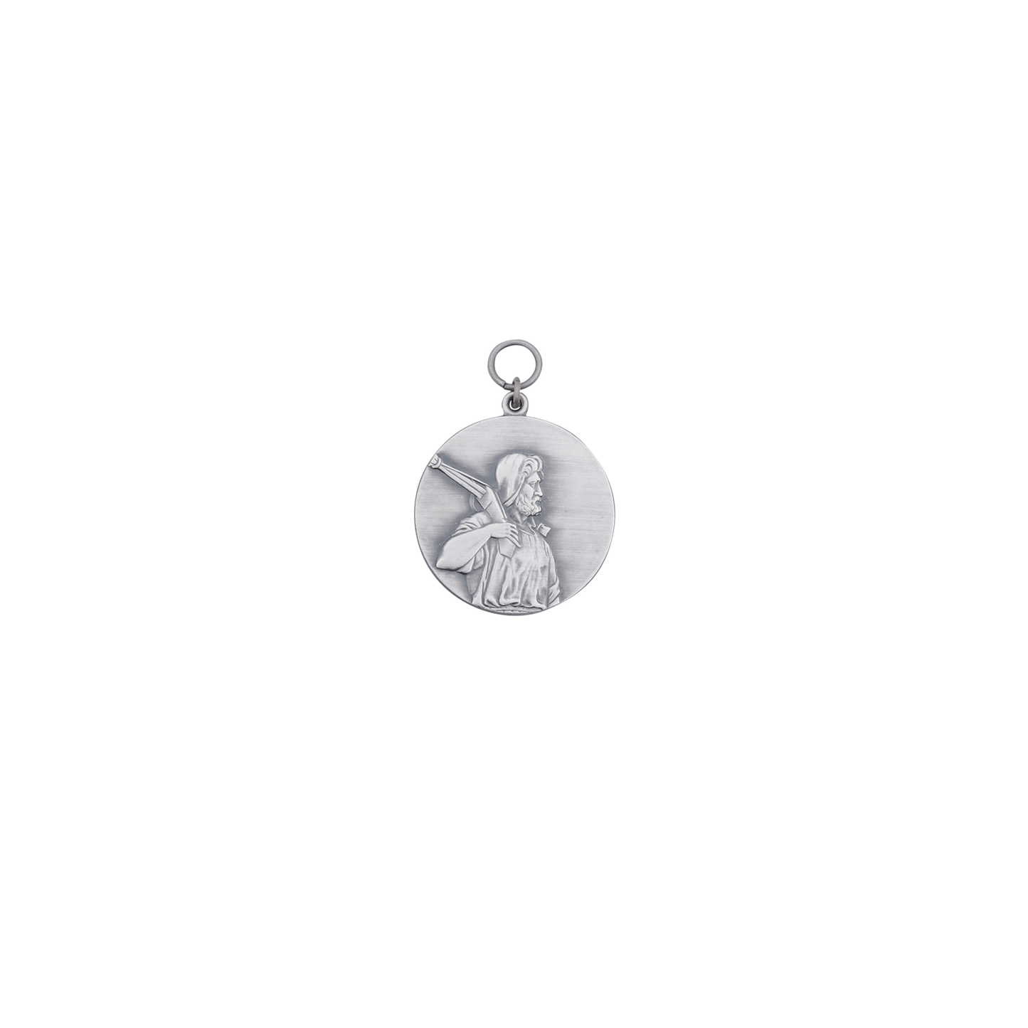 Medaille, 39mm, Messing, altsilber, mit Öse(n) und Ring(en)