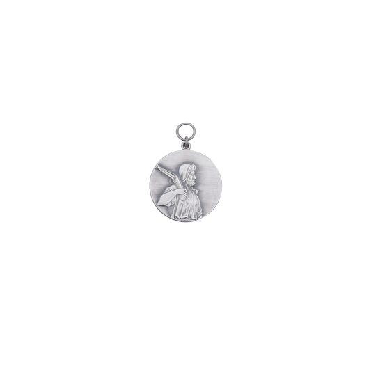 Medaille, 39mm, Messing, altsilber, mit Öse(n) und Ring(en)