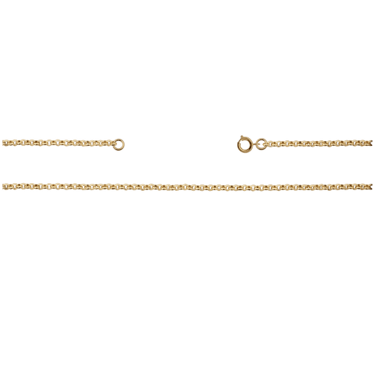 Kette, ca 75 cm mit Federring, Messing, vergoldet