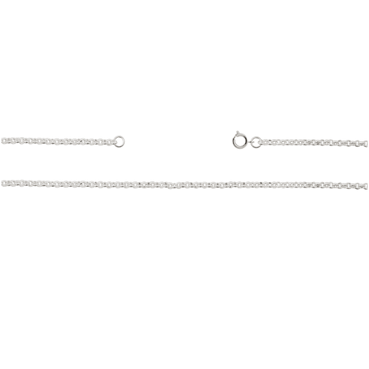 Kette, ca 75 cm mit Federring, Messing, versilbert