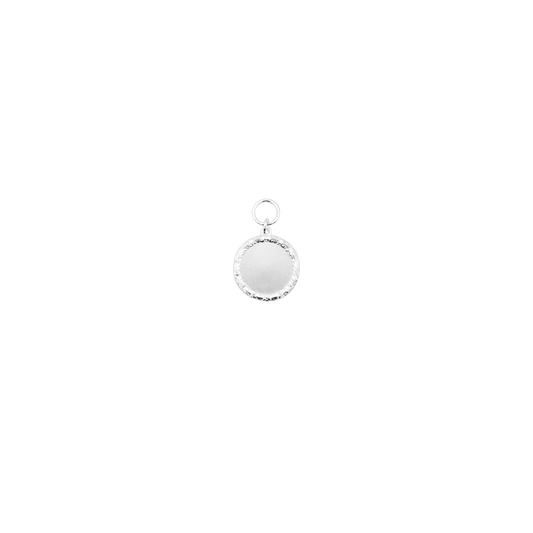 Anhänger , Messing, versilbert, mit Öse(n) und Ring(en)