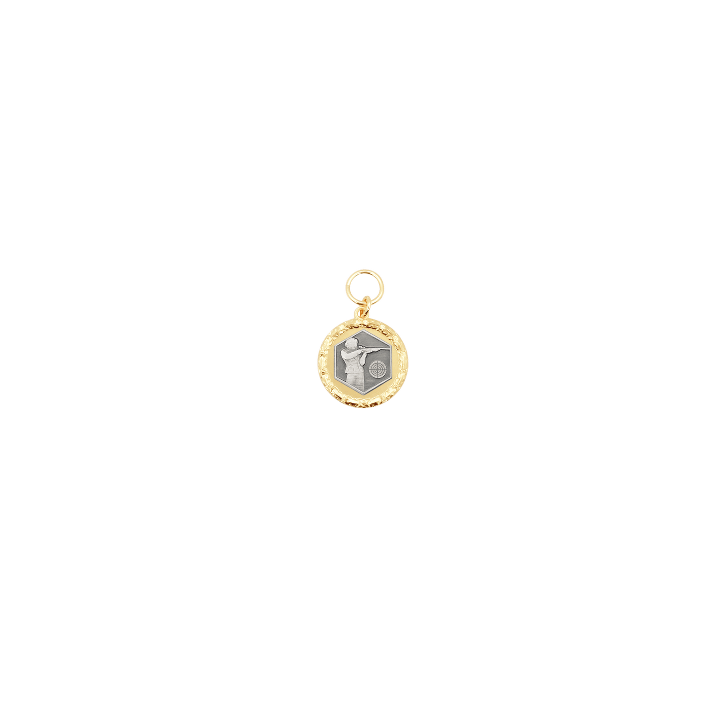 Anhänger , Messing, vergoldet, mit Öse(n) und Ring(en)
