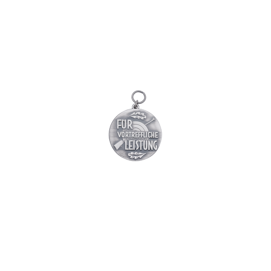 Medaille FÜR VORTREFFLICHE LEISTUNG, 39mm, Messing, altsilber, mit Öse(n) und Ring(en)