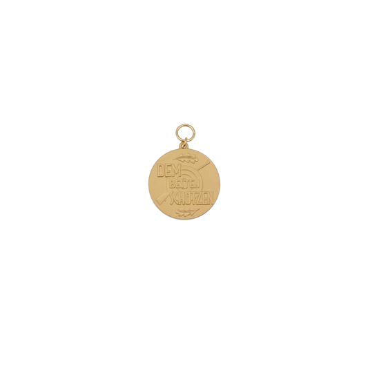 Medaille DEM BESTEN SCHÜTZEN, 39mm, Messing, vergoldet, mit Öse(n) und Ring(en)