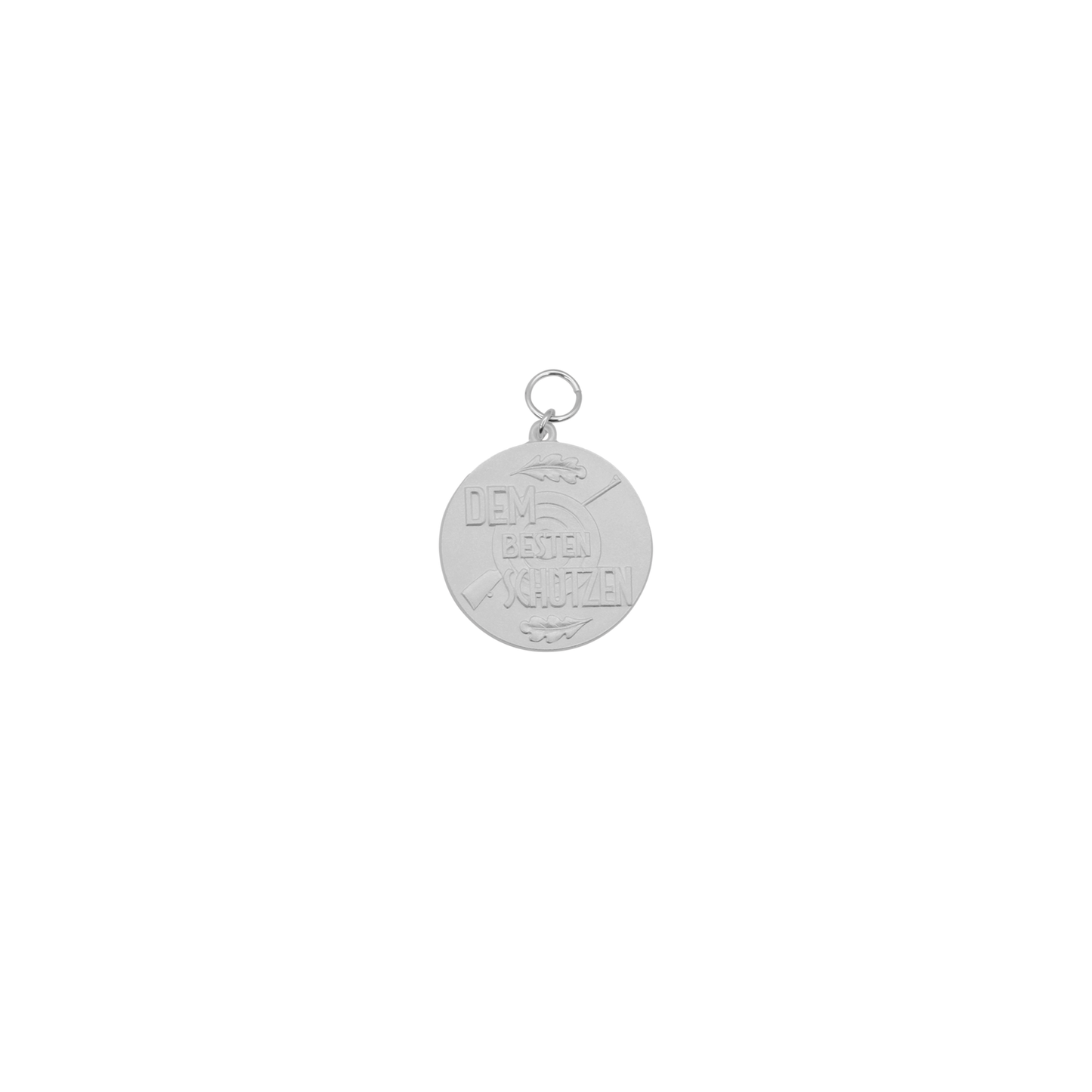 Medaille DEM BESTEN SCHÜTZEN, 39mm, Messing, versilbert, mit Öse(n) und Ring(en)
