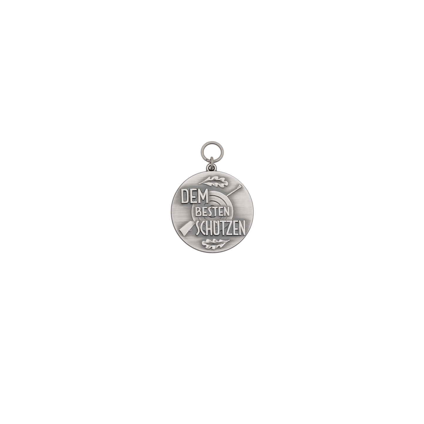 Medaille DEM BESTEN SCHÜTZEN, 39mm, Messing, altsilber, mit Öse(n) und Ring(en)