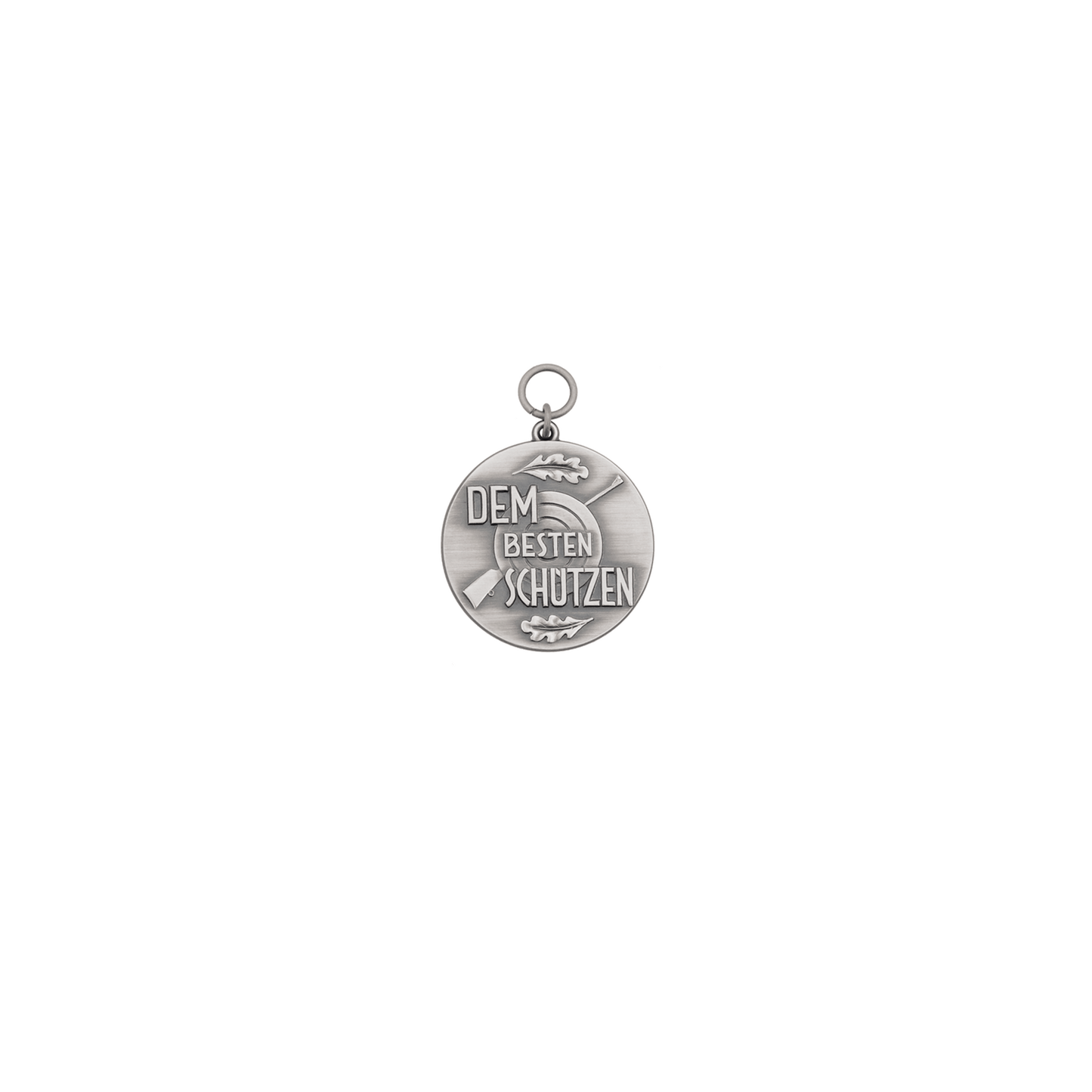 Medaille DEM BESTEN SCHÜTZEN, 39mm, Messing, altsilber, mit Öse(n) und Ring(en)