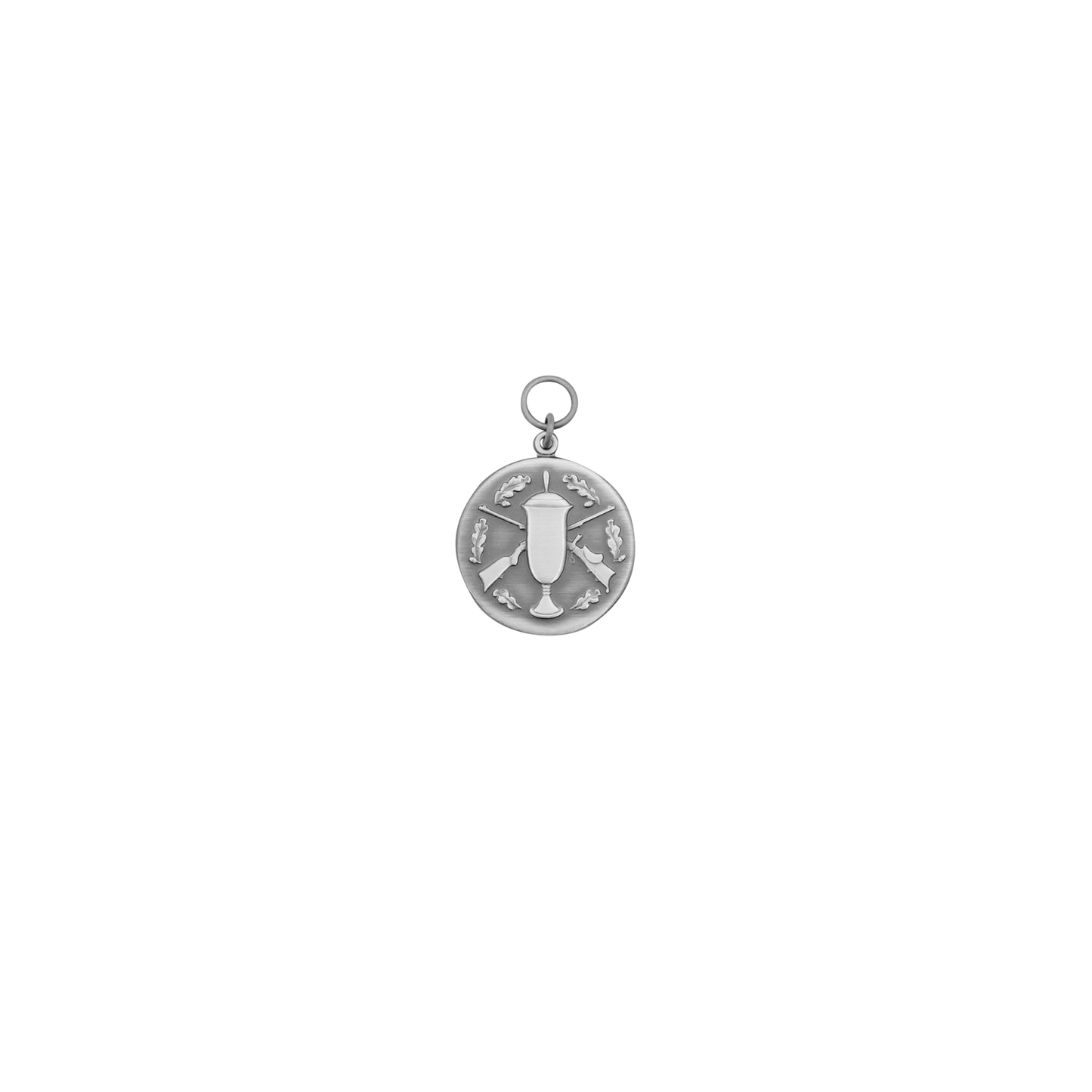 Medaille, 33mm, Messing, altsilber, mit Öse(n) und Ring(en)