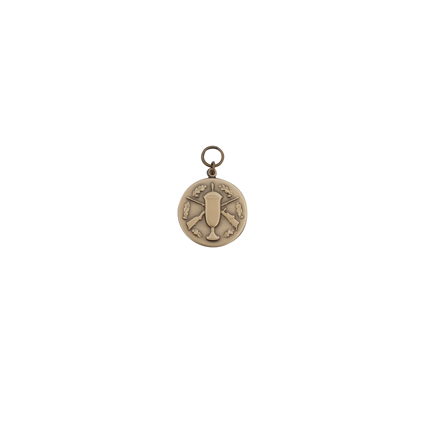 Medaille, 33mm, Messing, bronzefarbig, mit Öse(n) und Ring(en)