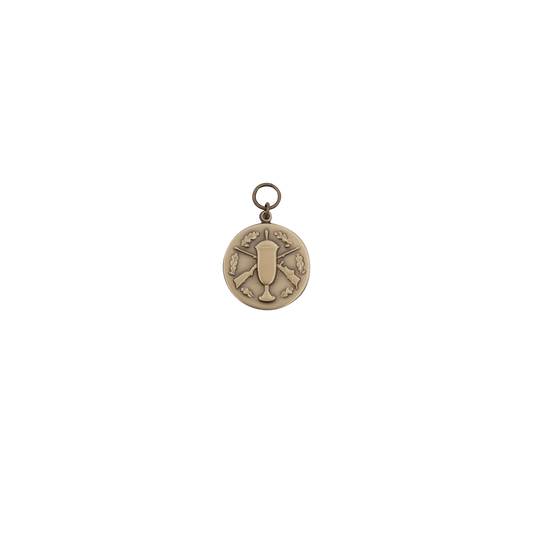 Medaille, 33mm, Messing, bronzefarbig, mit Öse(n) und Ring(en)