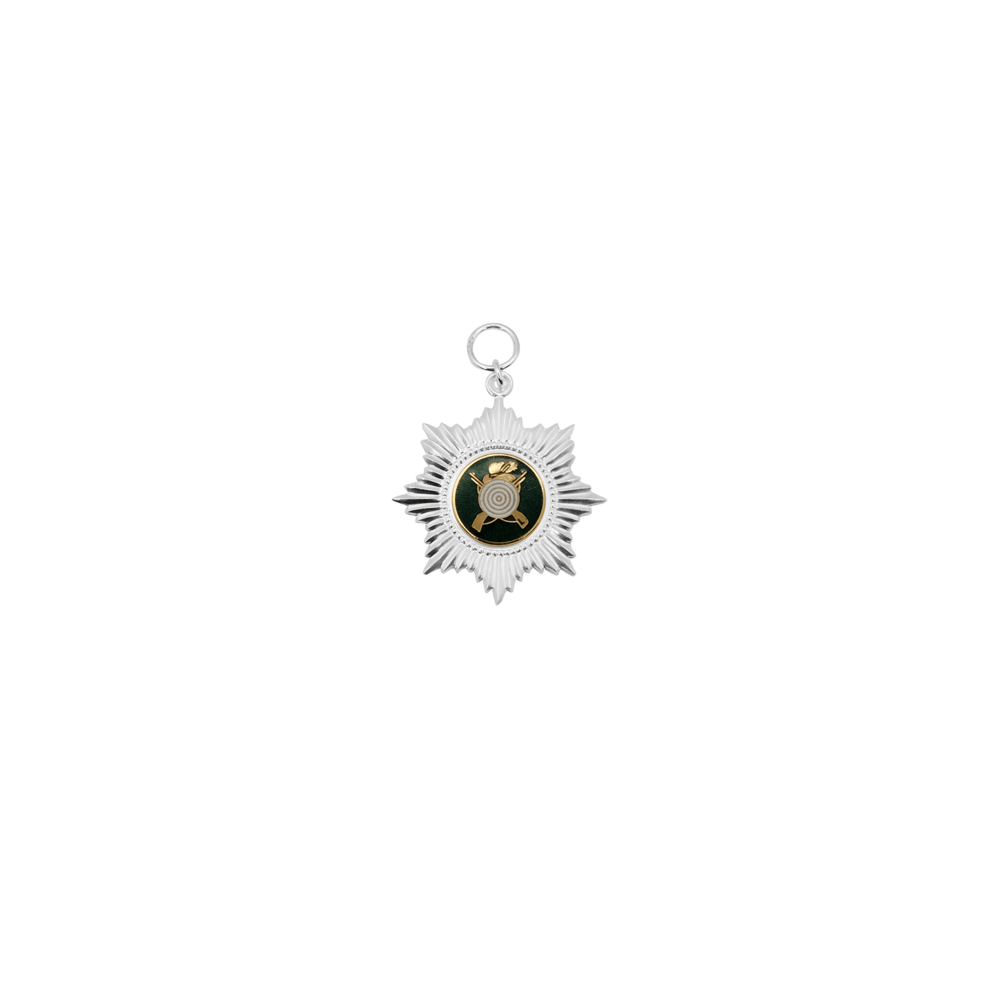 Orden, Messing, versilbert, mit Öse(n) und Ring(en)