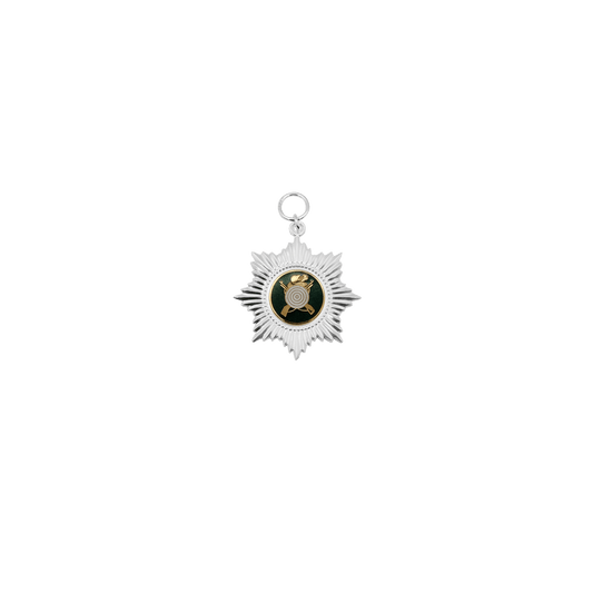 Orden, Messing, versilbert, mit Öse(n) und Ring(en)