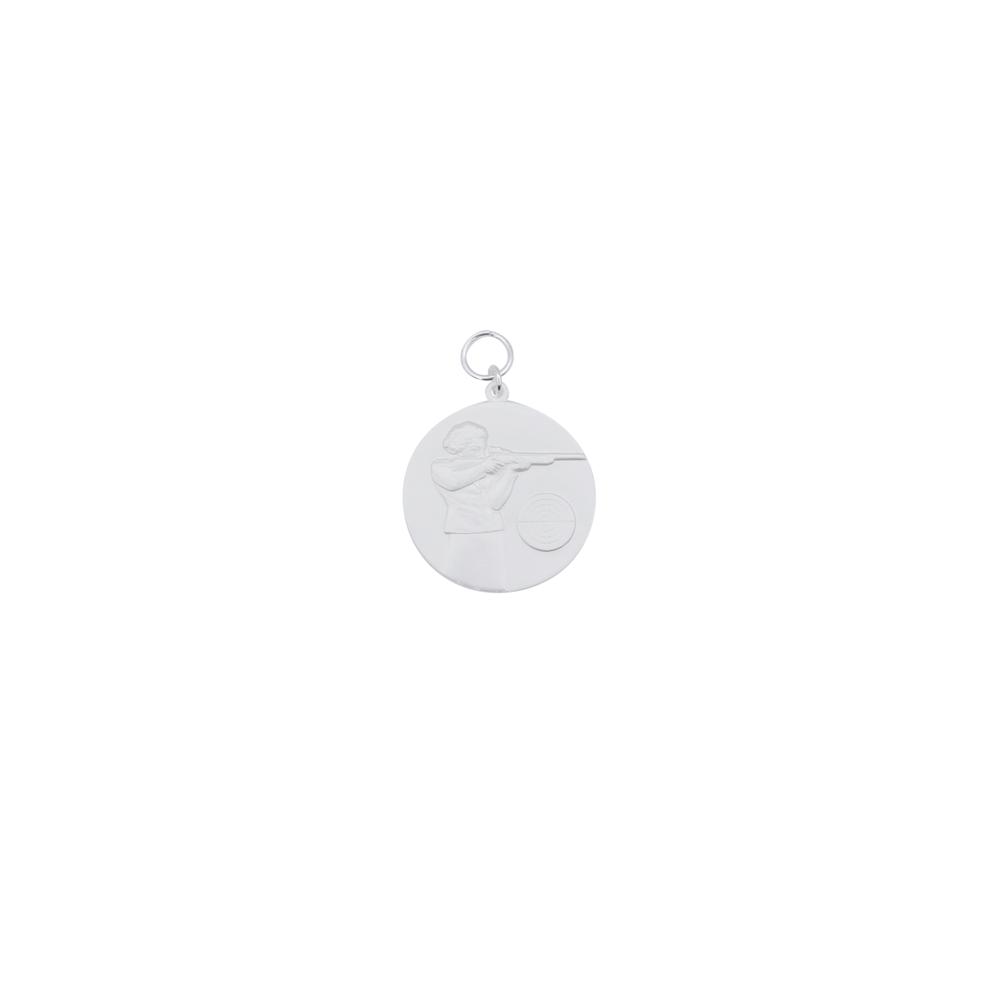 Medaille, 39mm, Messing, versilbert, mit Öse(n) und Ring(en)