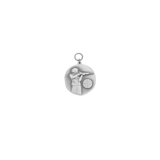 Medaille, 39mm, Messing, altsilber, mit Öse(n) und Ring(en)