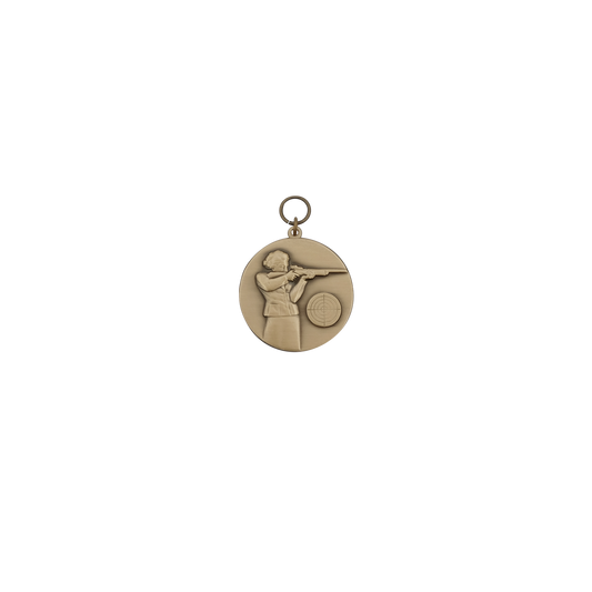 Medaille, 39mm, Messing, bronzefarbig, mit Öse(n) und Ring(en)