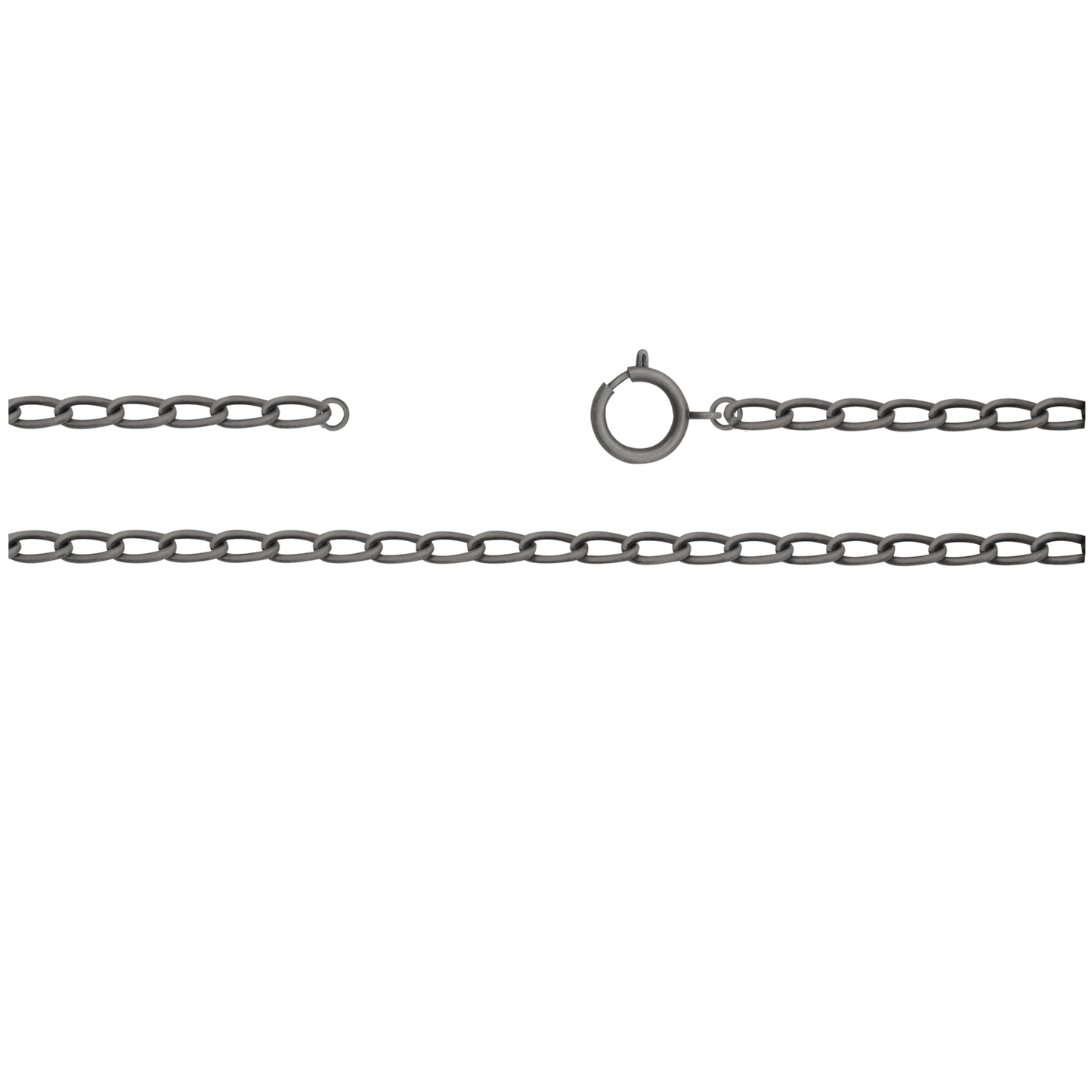 Kette, ca 75 cm mit Federring, Messing, altsilber