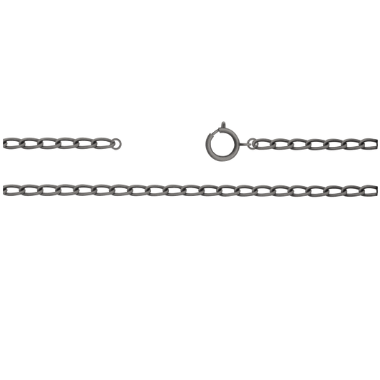 Kette, ca 75 cm mit Federring, Messing, altsilber