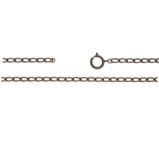 Kette, ca 75 cm mit Federring, Messing, bronzefarbig