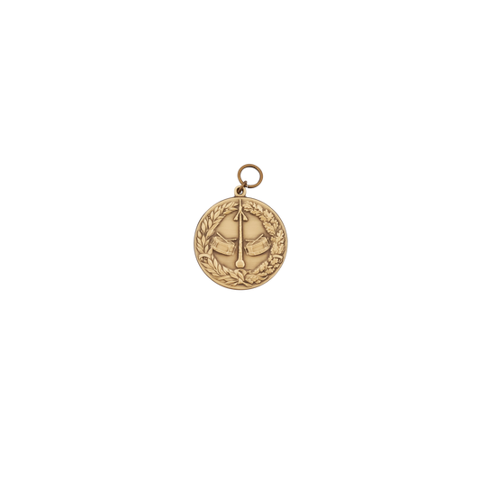 Medaille, 39mm, Messing, bronzefarbig, mit Öse(n) und Ring(en)