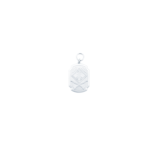 Anhänger, Messing, versilbert, mit Öse(n) und Ring(en)