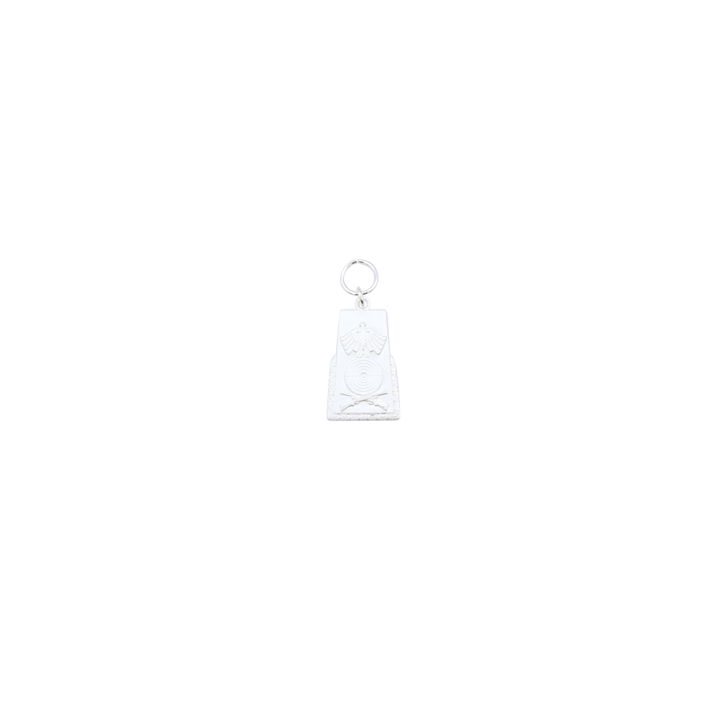 Anhänger, Messing, versilbert, mit Öse(n) und Ring(en)
