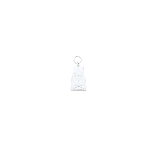 Anhänger, Messing, versilbert, mit Öse(n) und Ring(en)