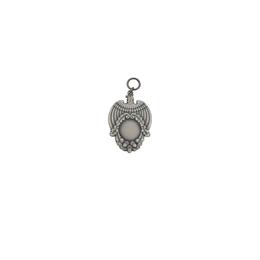 Anhänger , Messing, altsilber, mit Öse(n) und Ring(en)