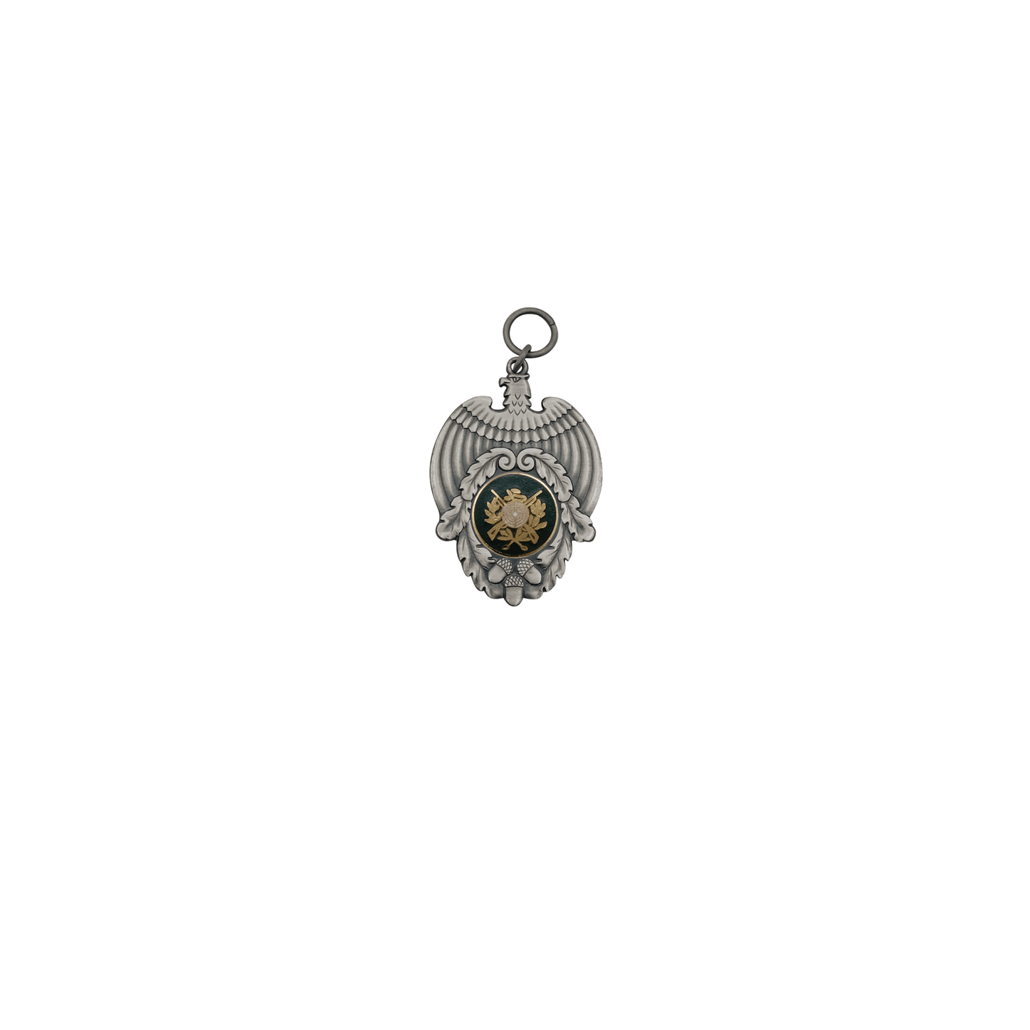 Anhänger , Messing, altsilber, mit Öse(n) und Ring(en)
