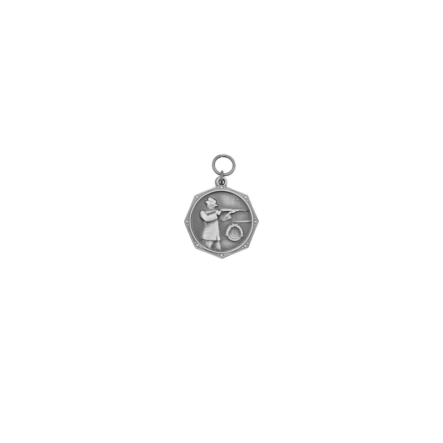 Medaille, 33mm, Messing, altsilber, mit Öse(n) und Ring(en)
