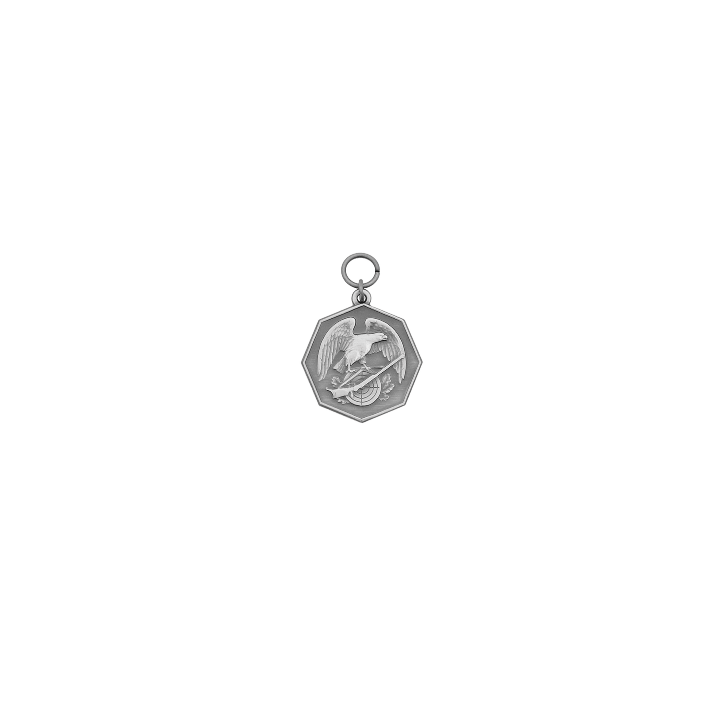 Medaille, 33mm, Messing, altsilber, mit Öse(n) und Ring(en)