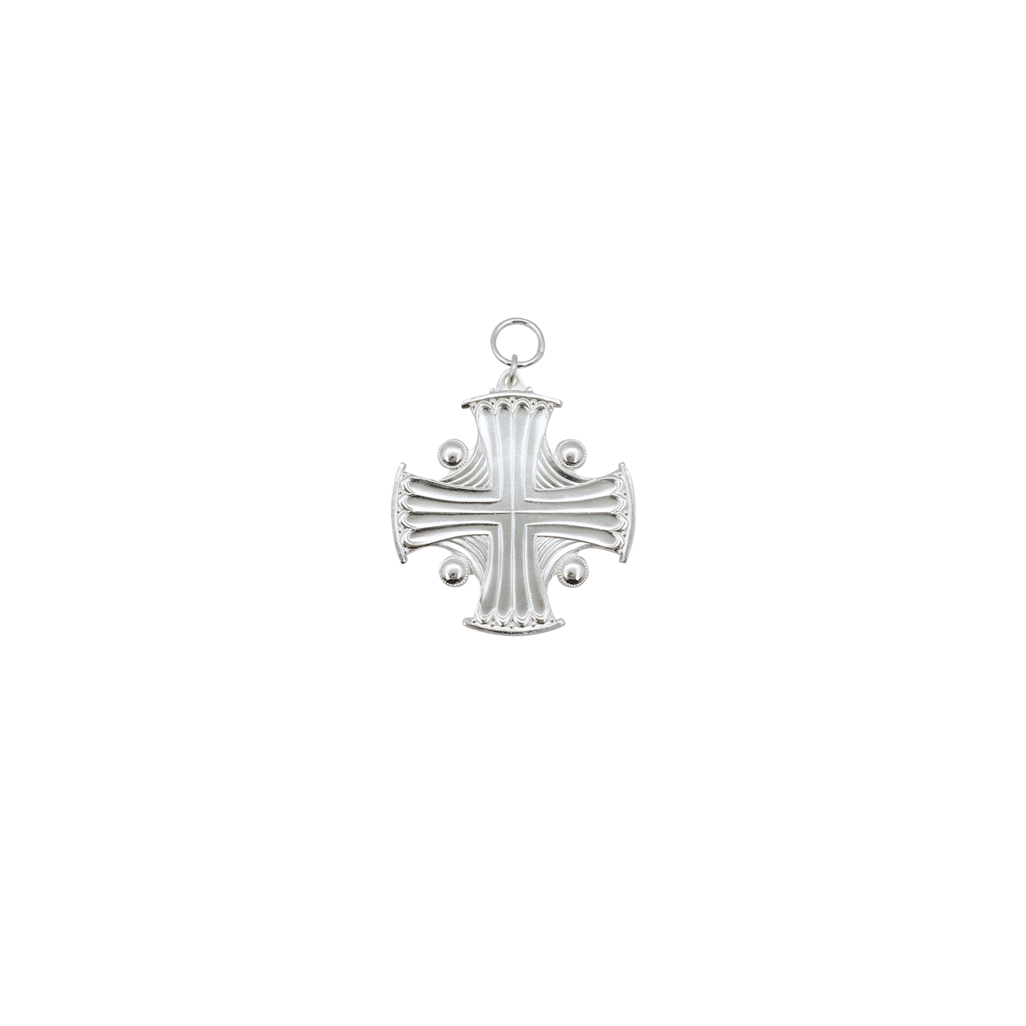 Anhänger, Messing, versilbert, mit Öse(n) und Ring(en)