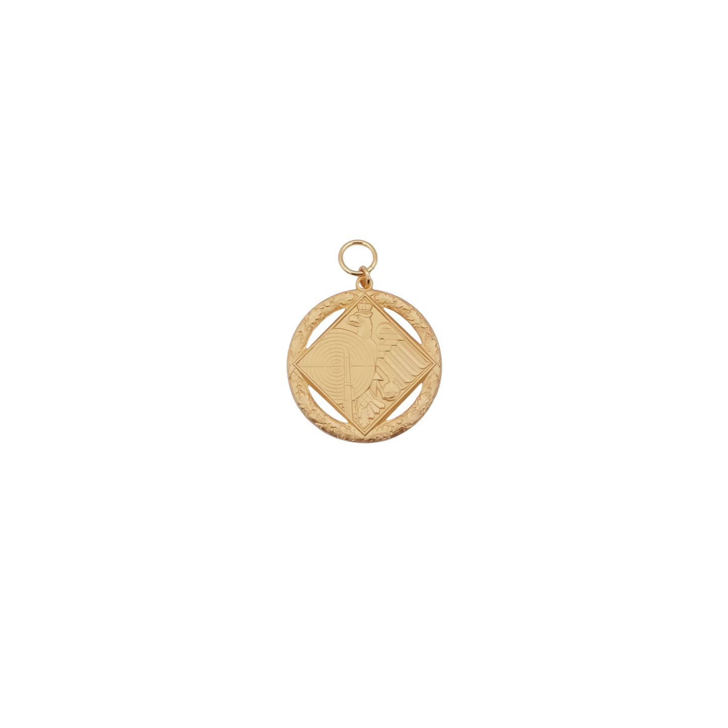 Medaille, Messing, vergoldet, mit Öse(n) und Ring(en)