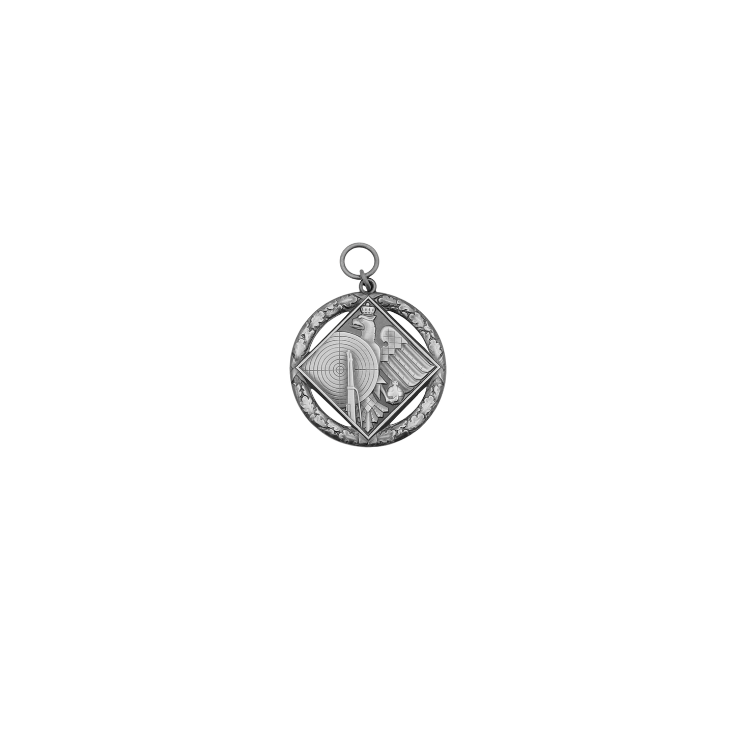 Medaille, Messing, altsilber, mit Öse(n) und Ring(en)