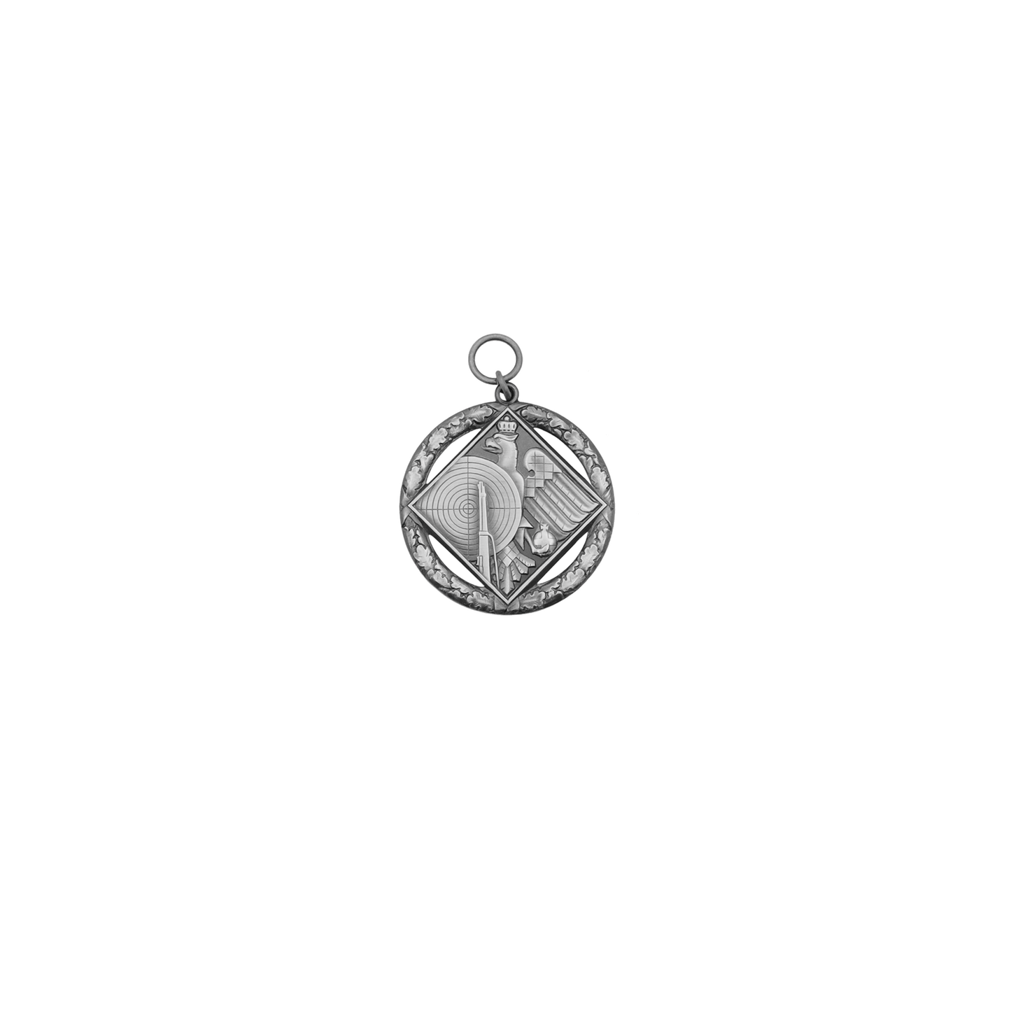 Medaille, Messing, altsilber, mit Öse(n) und Ring(en)