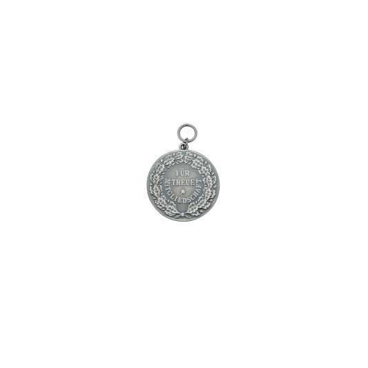 Medaille, 39mm, Messing, altsilber, mit Öse(n) und Ring(en)
