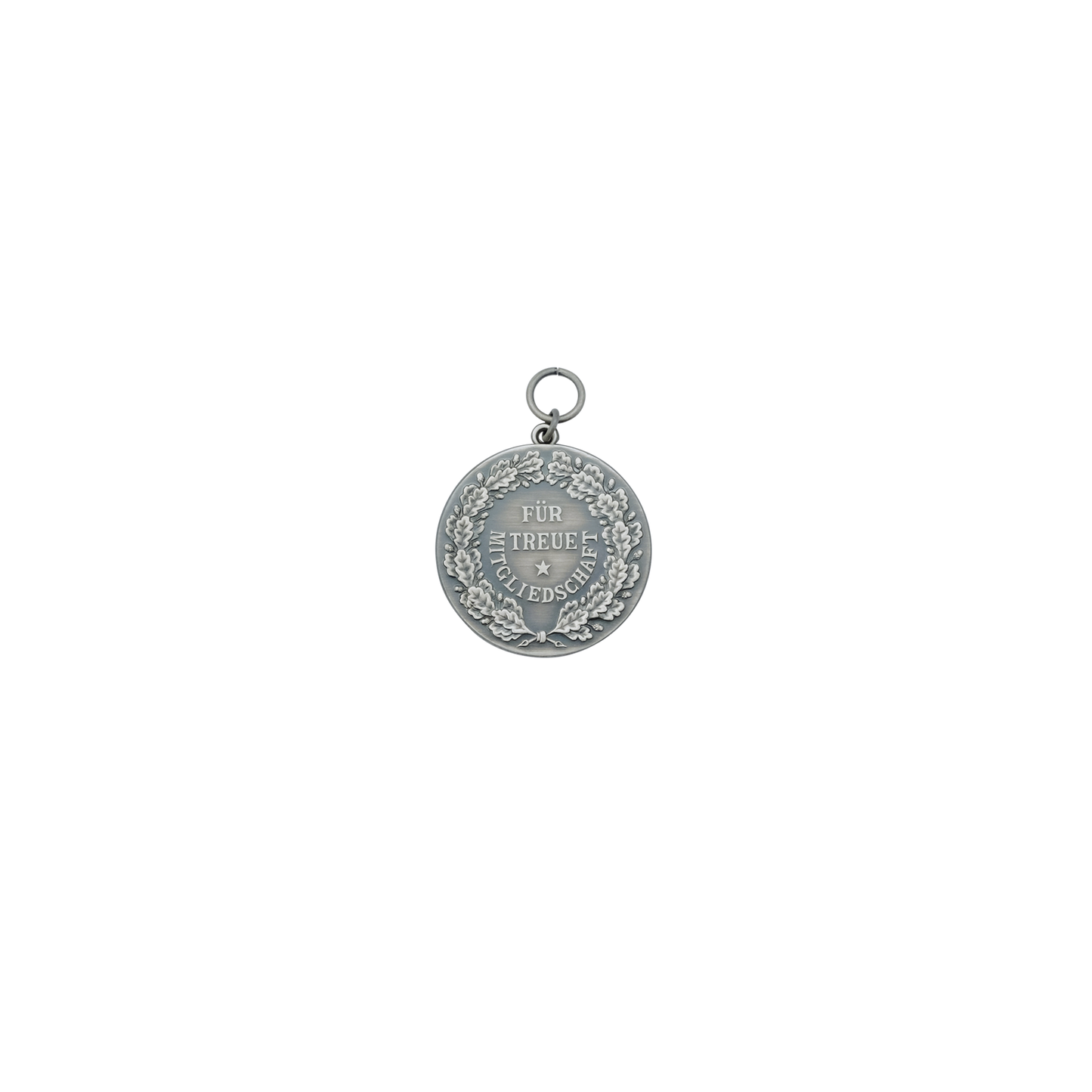 Medaille, 39mm, Messing, altsilber, mit Öse(n) und Ring(en)