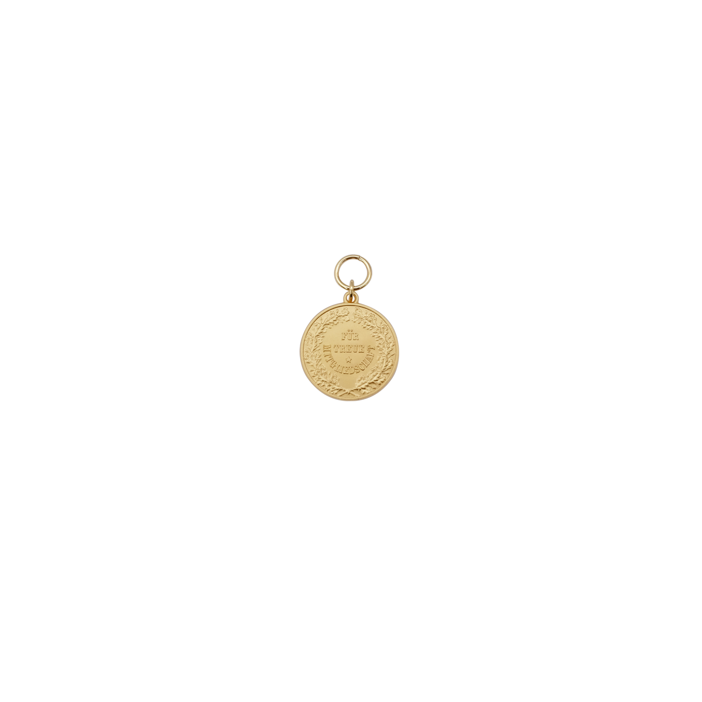 Medaille, 28mm, Messing, vergoldet, mit Öse(n) und Ring(en)