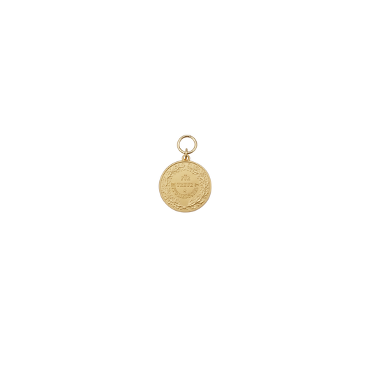 Medaille, 28mm, Messing, vergoldet, mit Öse(n) und Ring(en)