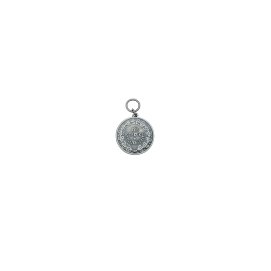 Medaille, 28mm, Messing, altsilber, mit Öse(n) und Ring(en)