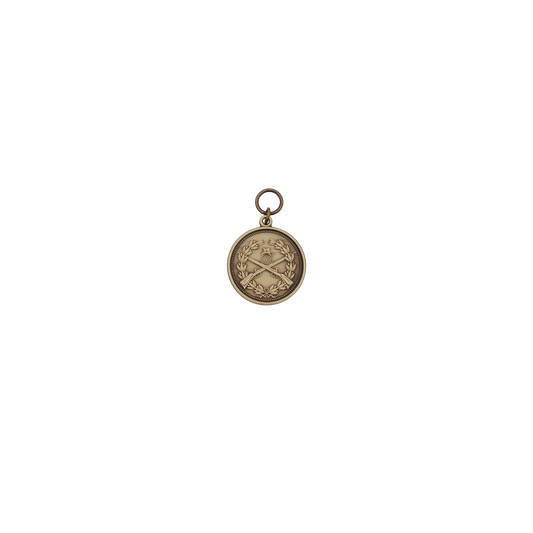 Medaille, 28mm, Messing, bronzefarbig, mit Öse(n) und Ring(en)