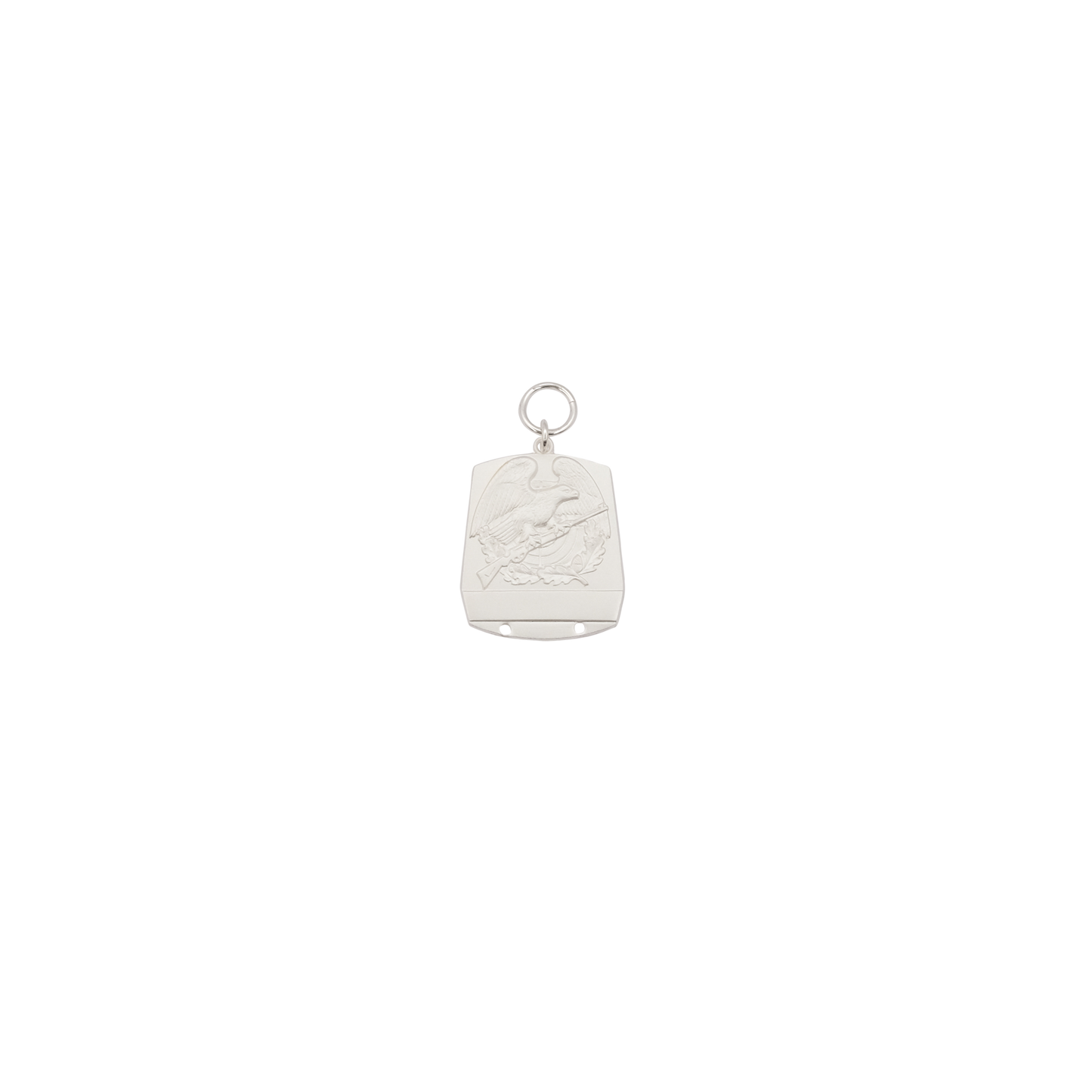 Anhänger, Messing, versilbert, mit Öse(n) und Ring(en)