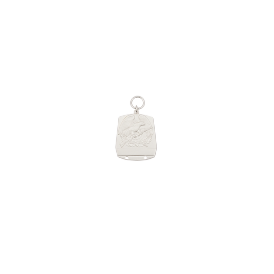 Anhänger, Messing, versilbert, mit Öse(n) und Ring(en)