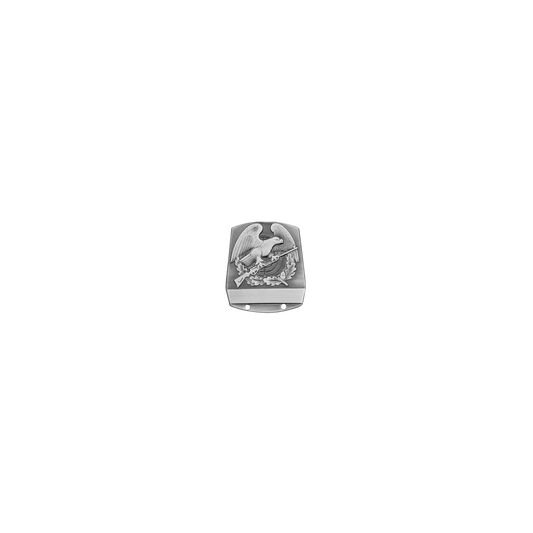 Abzeichen, Messing, altsilber, mit Scharniernadel