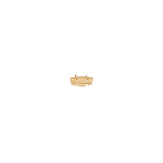 Gravurschild, Messing, vergoldet, mit Öse(n) und Ring(en)