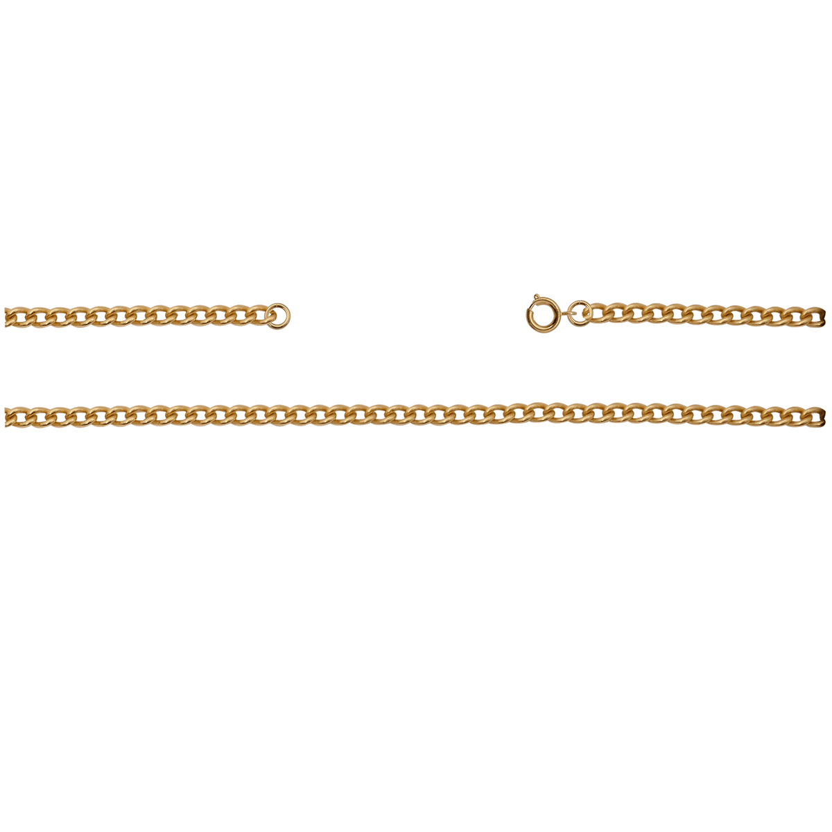 Kette, ca 75 cm mit Federring, Messing, vergoldet